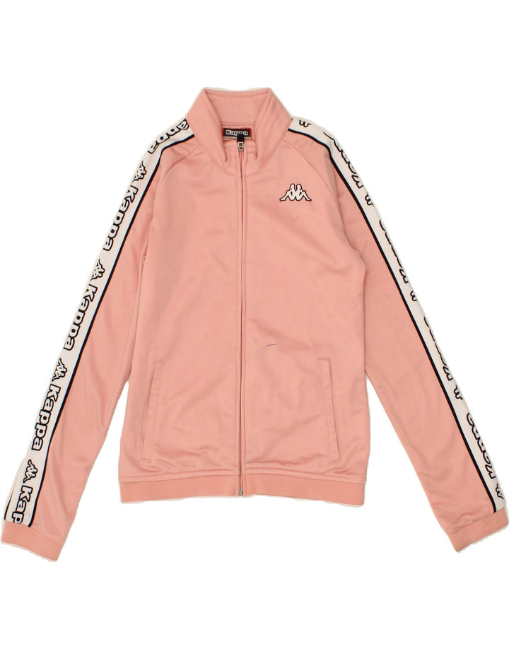 KAPPA Girls Graphic Tracksuit Top Jacket 13-14 Years Pink Polyester Vintage Kappa and Second-Hand Kappa from Messina Hembry 