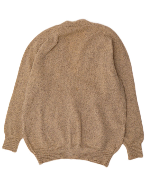 Maglione cardigan da uomo SHETLAND XL lana screziata beige