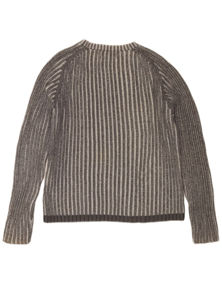 JACK & JONES Maglione maglione girocollo da uomo in cotone a righe grigio medio