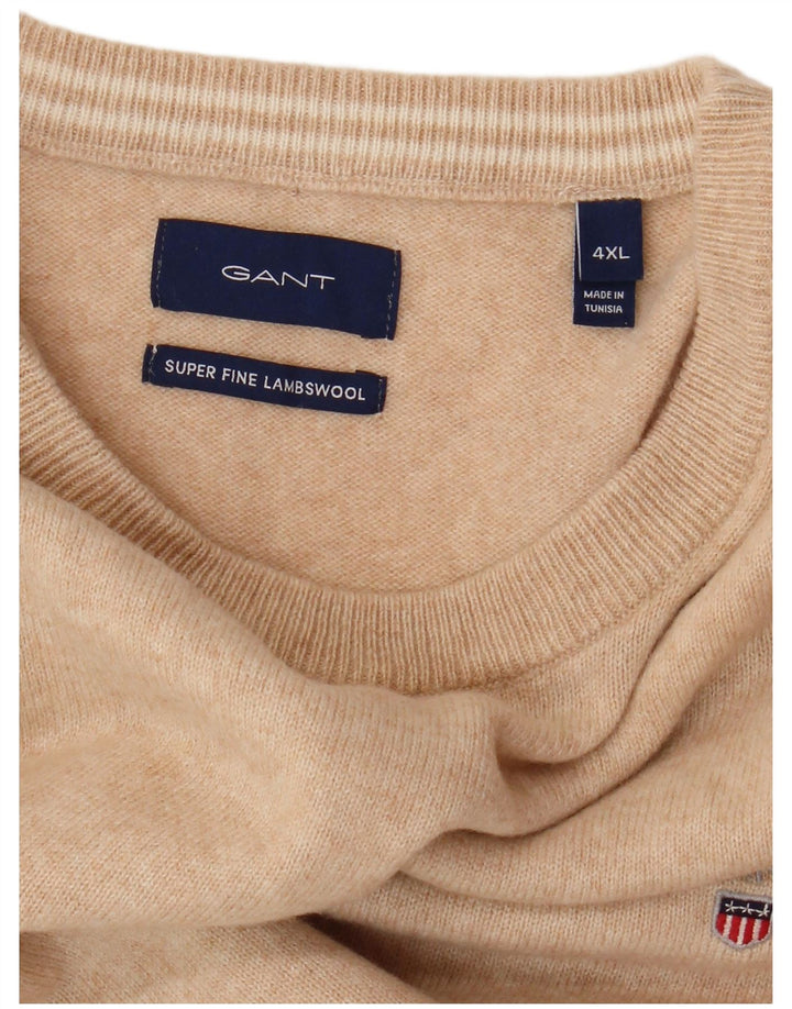 GANT Maglione maglione girocollo da uomo 4XL Lana beige