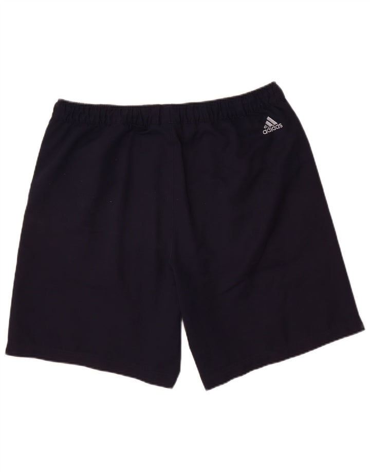 Pantaloncini sportivi grafici da uomo Adidas grandi in poliestere blu navy