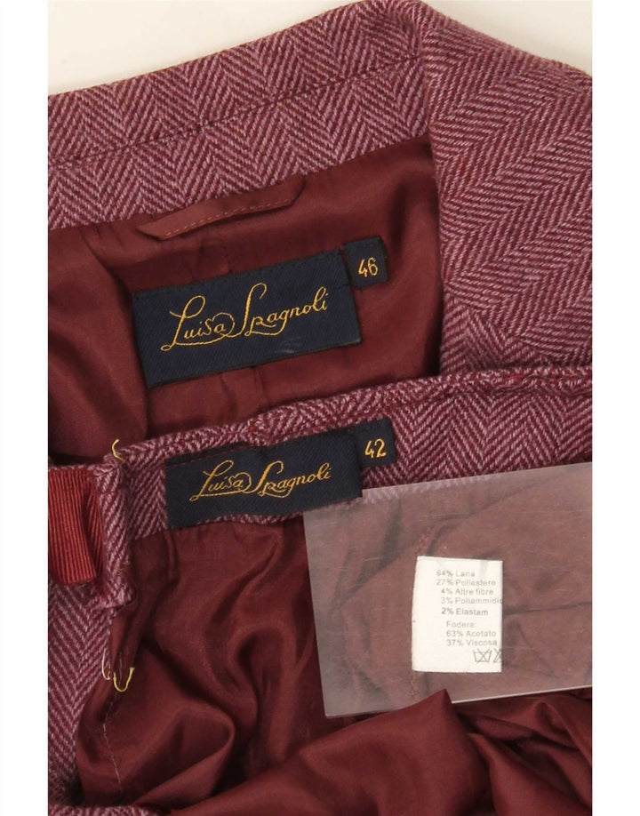 Luisa Spagnoli set gonna 2 pezzi da donna IT 42 medio W32 Borgogna