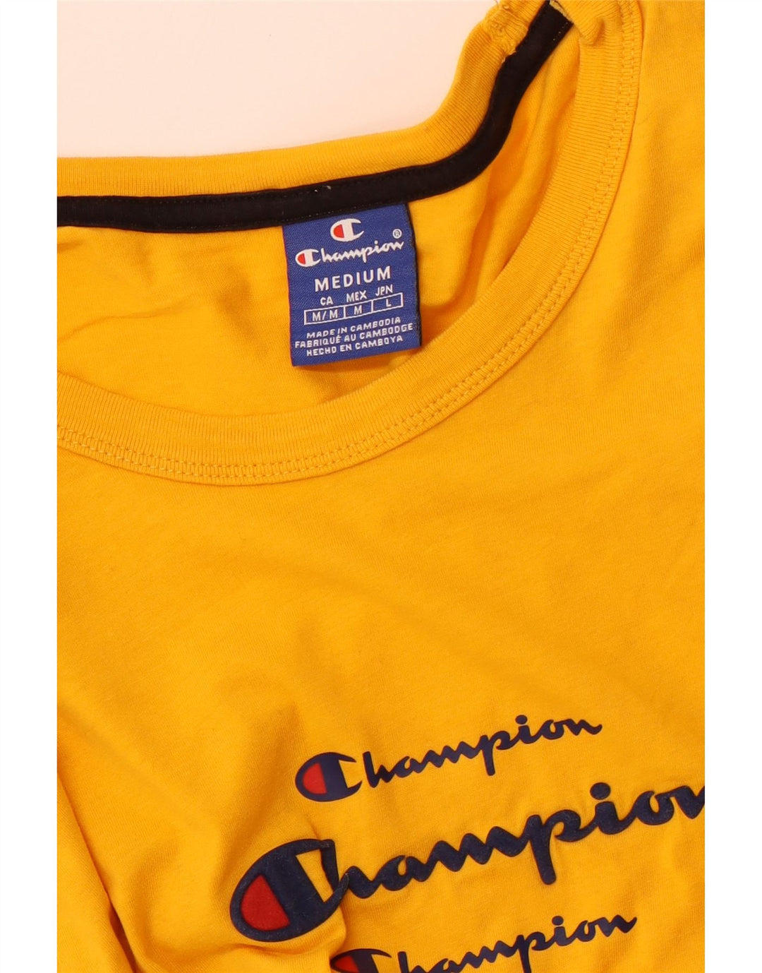 T-shirt grafica da uomo CHAMPION Top giallo medio