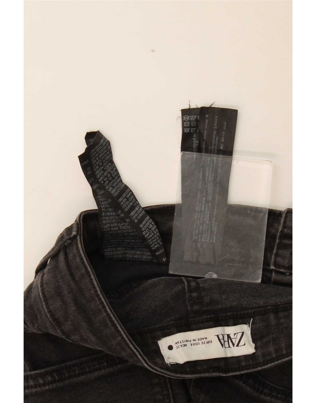 Jeans svasati da donna Zara EU 38 Small W28 L31 cotone nero