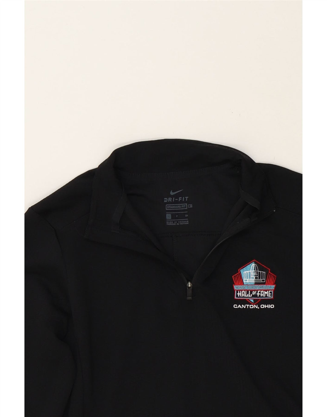 NIKE Womens Dri Fit Standard Fit Pullover Tracksuit Top UK 10 Small Black Vintage Nike and Second-Hand Nike from Messina Hembry 