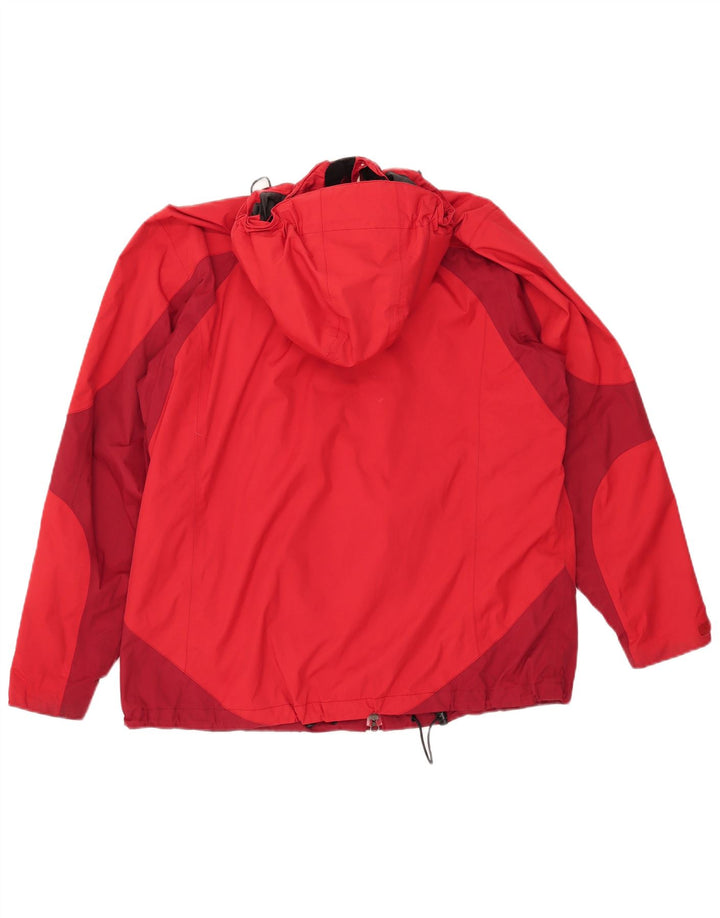 Giacca antipioggia con cappuccio da donna Jack Wolfskin UK 18/20 XL rosso poliammide