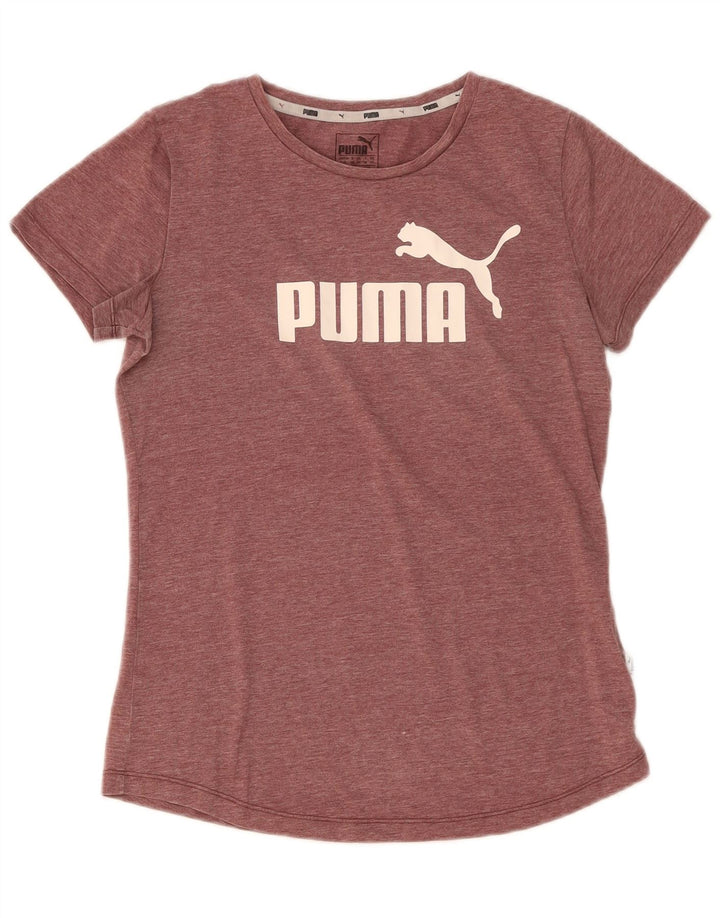 T-shirt grafica da donna Puma Top UK 10 Small Maroon Poliestere