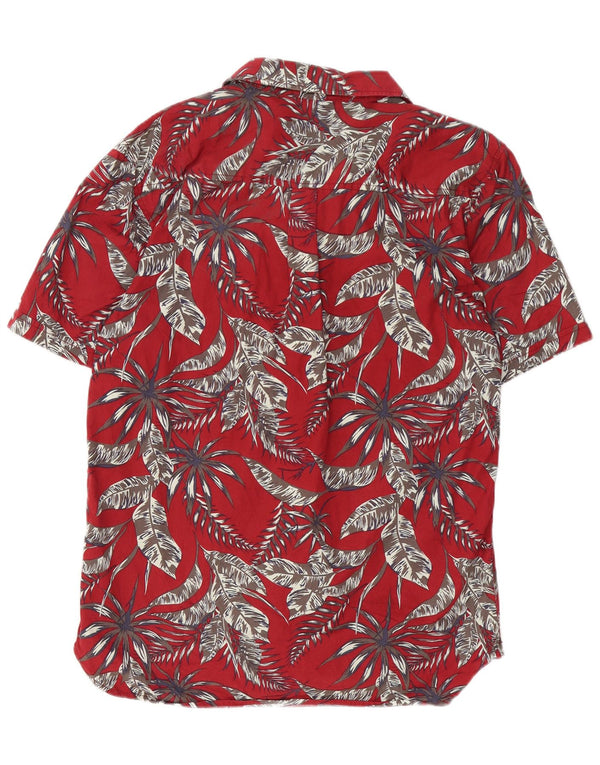 Camicia a maniche corte da uomo Pierre Cardin Borgogna media floreale hawaiana