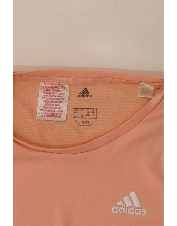 ADIDAS Girls Climacool T-Shirt Top 12-13 Years Pink Vintage Adidas and Second-Hand Adidas from Messina Hembry 