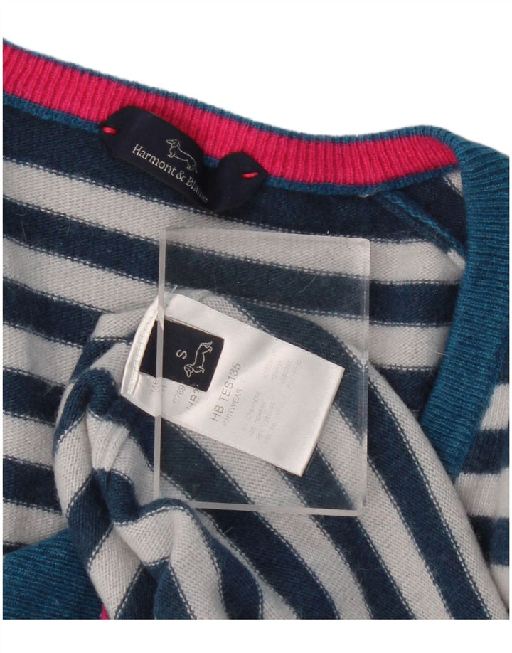 Maglione maglione con scollo a V da donna HARMONT & BLAINE UK 10 piccolo blu navy