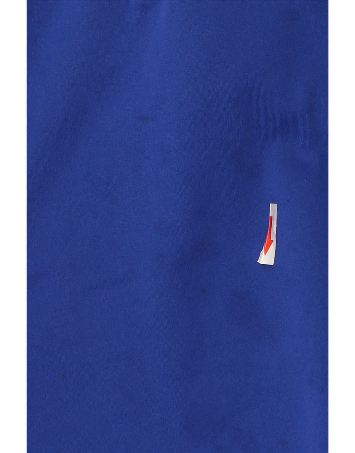 Felpa da uomo con collo con zip Lotto, maglione grande, in poliestere blu