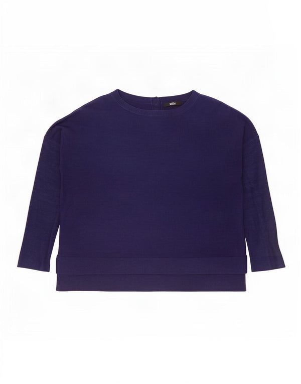 Maglione maglione girocollo da donna Marks & Spencer UK 12 medio blu navy