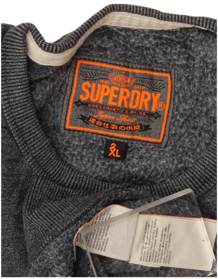 Felpa grafica da uomo Superdry Maglione 2XL Cotone blu navy