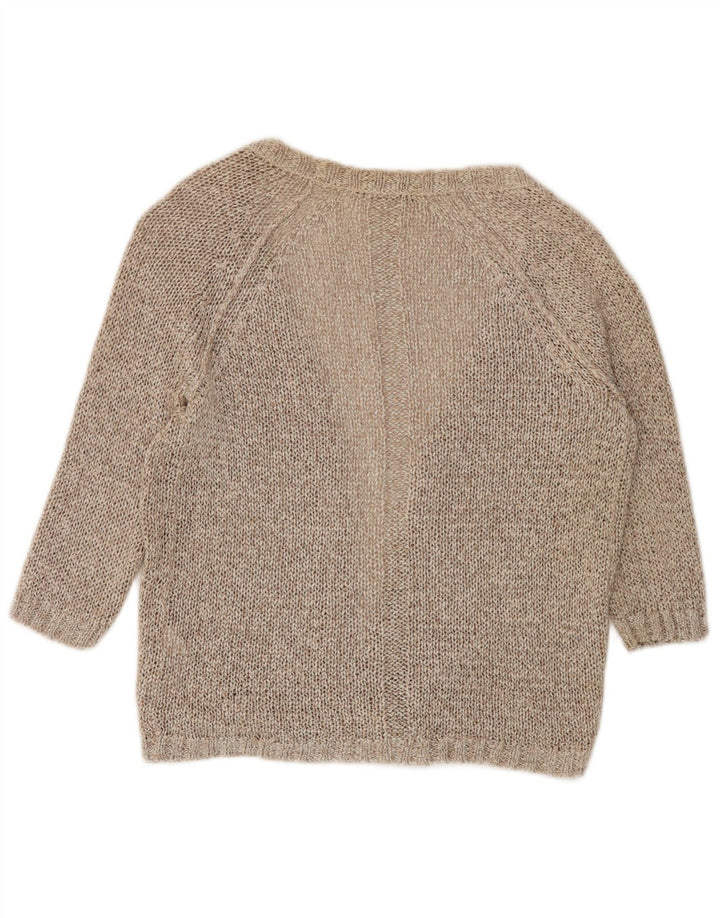 Maglione cardigan aperto con maniche a 3/4 Marks & Spencer da donna UK 8 piccolo Beige