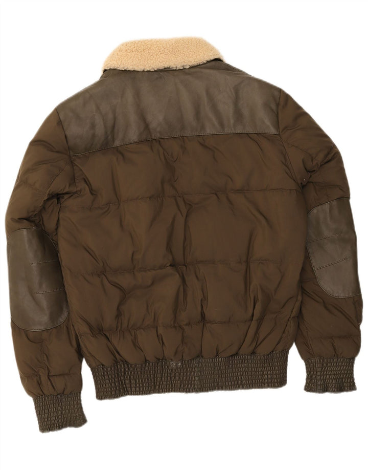 Giacca imbottita vintage da uomo IT 52 XL Khaki Poliammide
