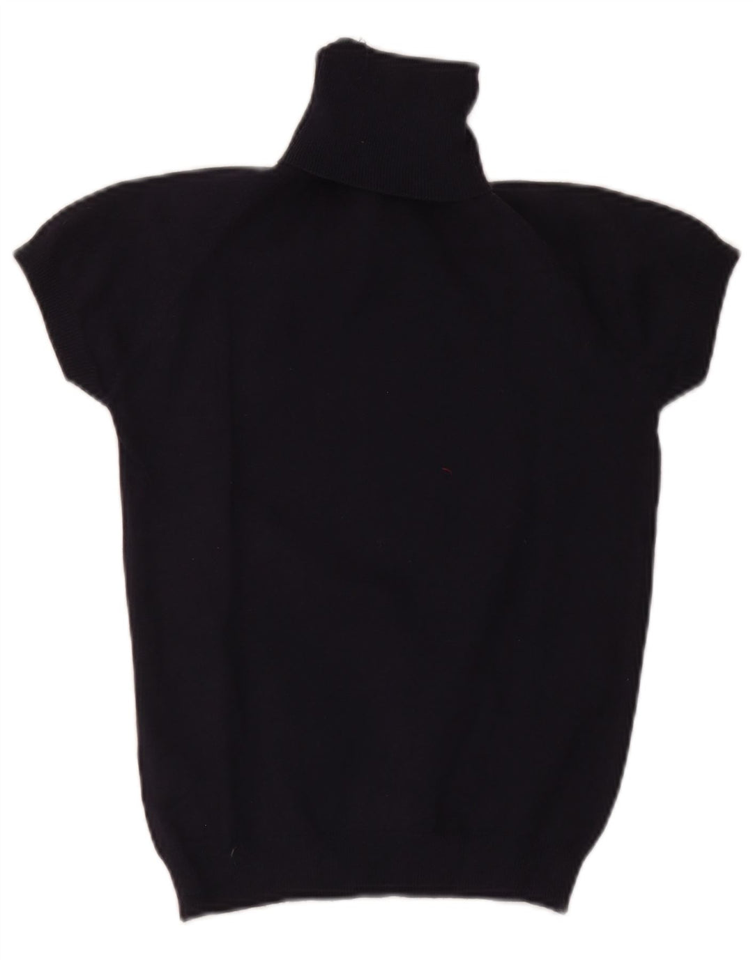 Maglione Zara da donna a maniche corte con collo alto, UK 12, blu navy medio