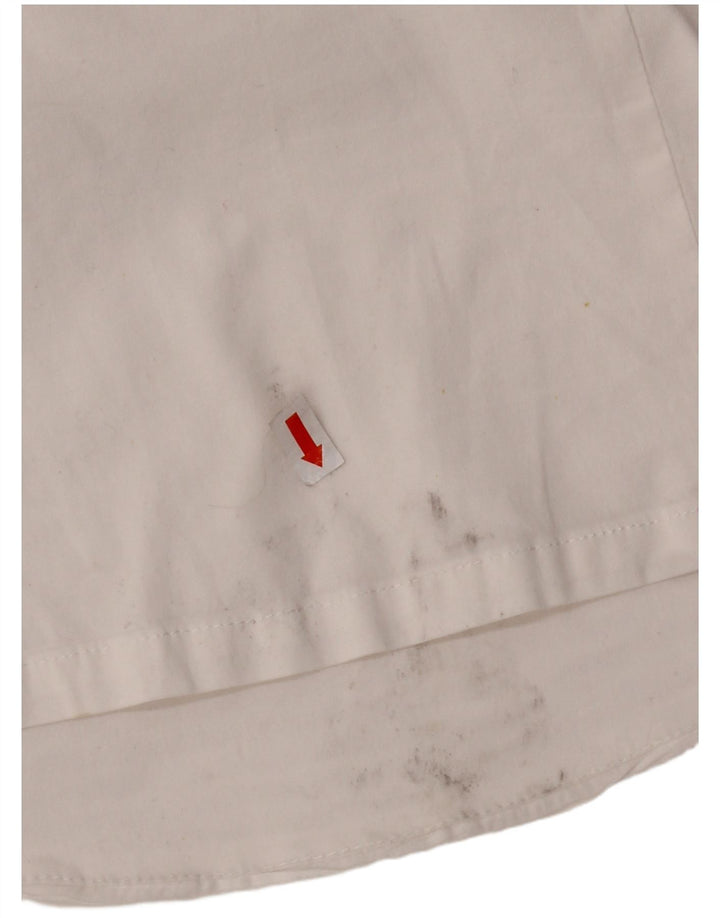 NARACAMICIE Camicetta senza maniche da donna Top UK 8 Piccolo cotone gessato bianco