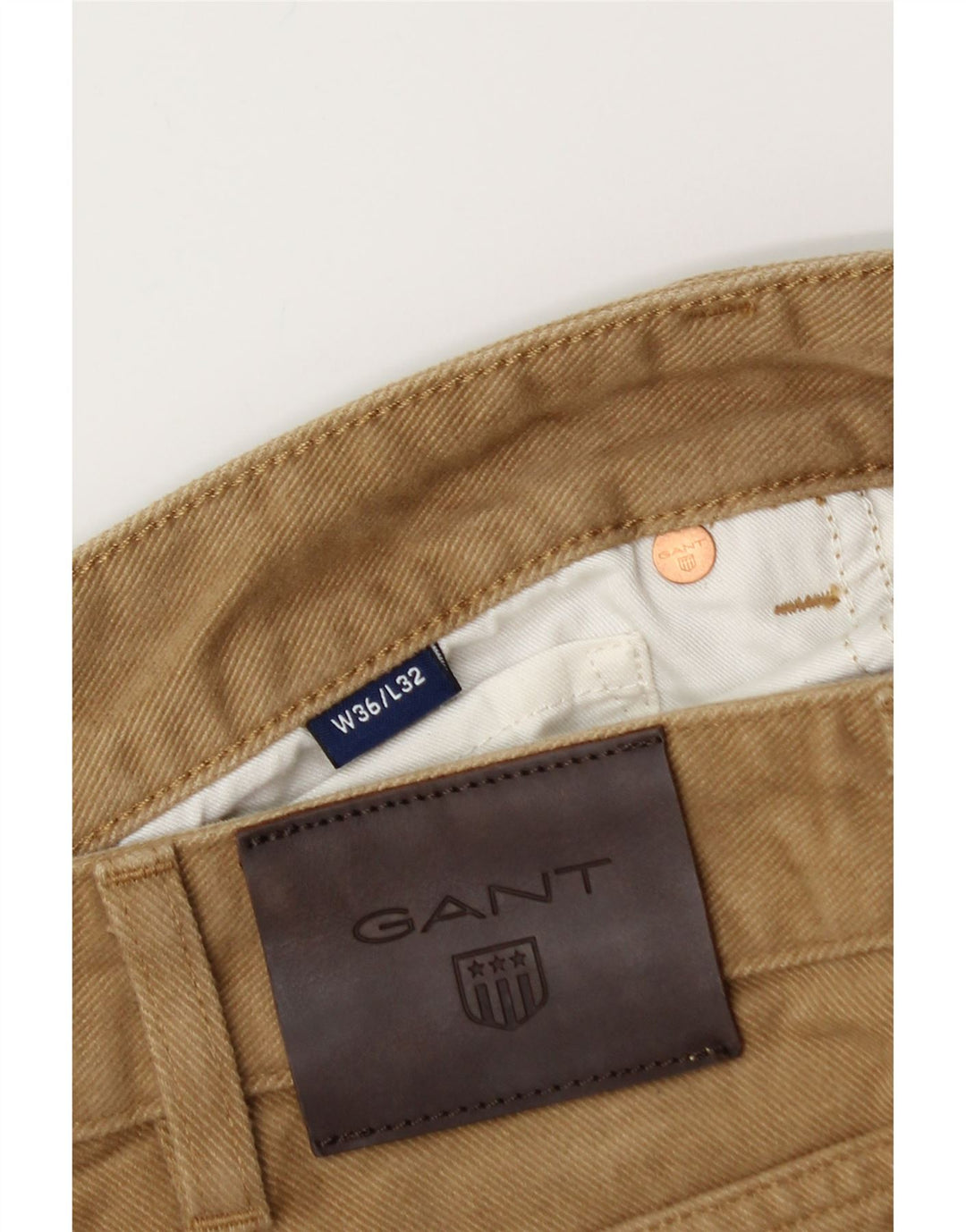 Jeans dritti da uomo GANT W36 L32 cotone beige