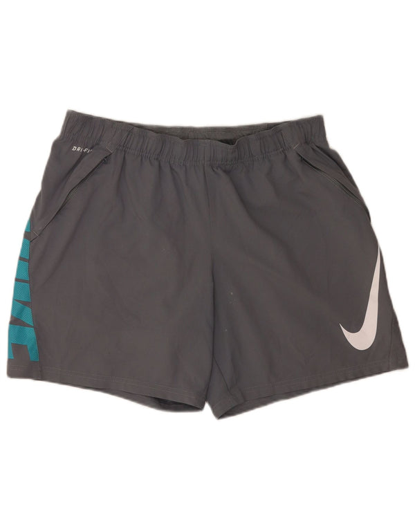 Pantaloncini sportivi Nike Dri Fit Graphic da uomo, grandi, in poliestere grigio
