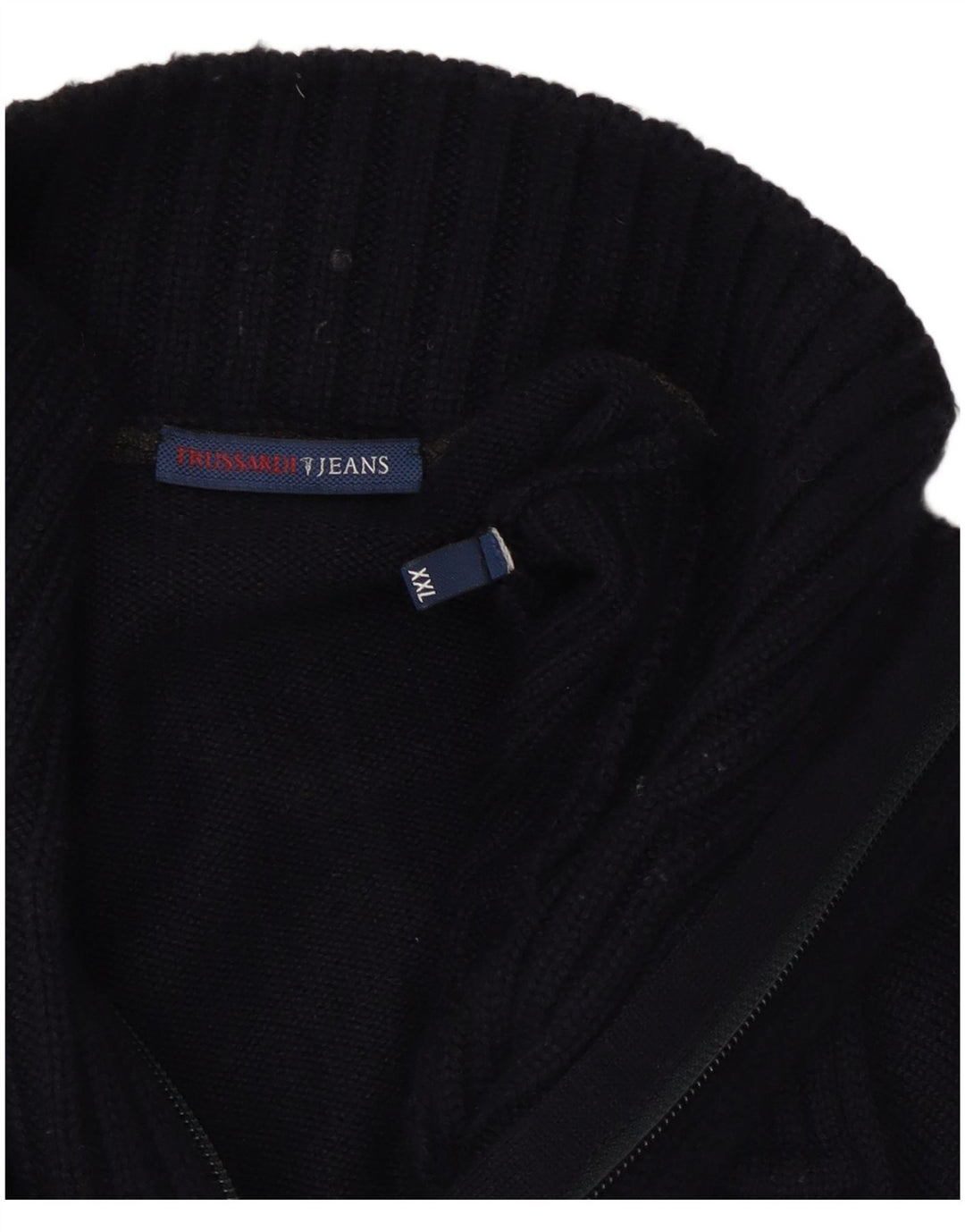 Maglione Trussardi Jeans Uomo con Zip Collo 2XL Blu Navy
