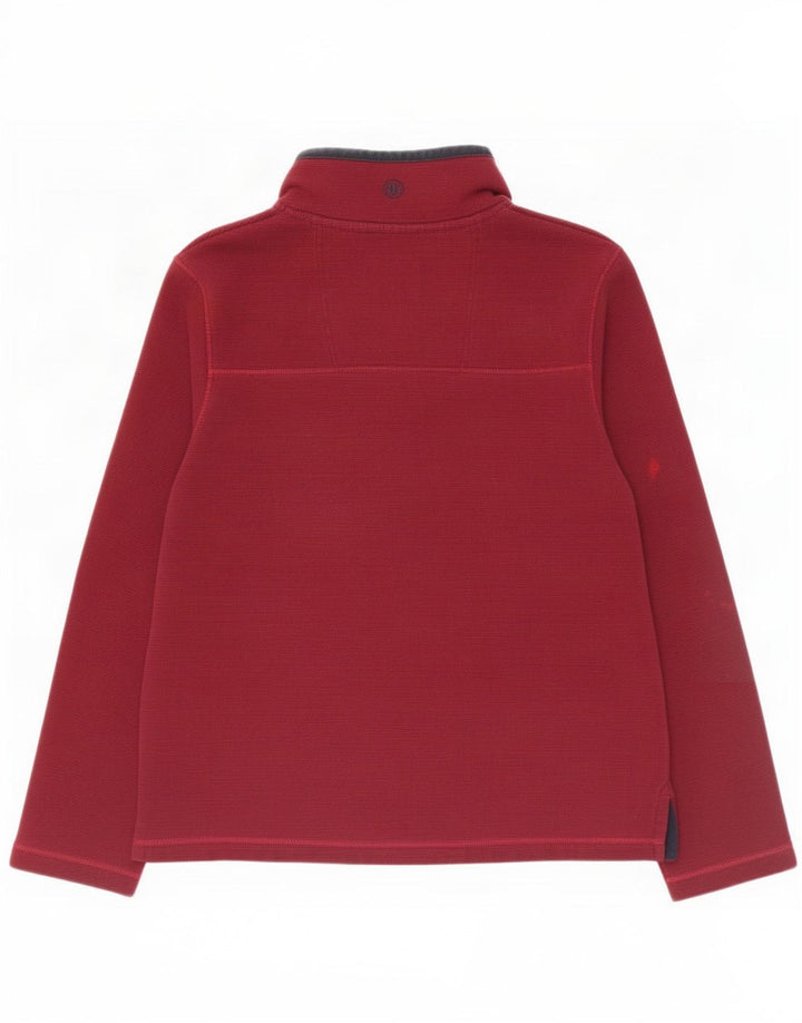 Felpa da uomo con collo abbottonato Fat Face Maglione medio bordeaux gessato