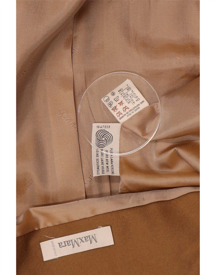 Giacca blazer a 1 bottone da donna Max Mara UK 14 grande lana marrone