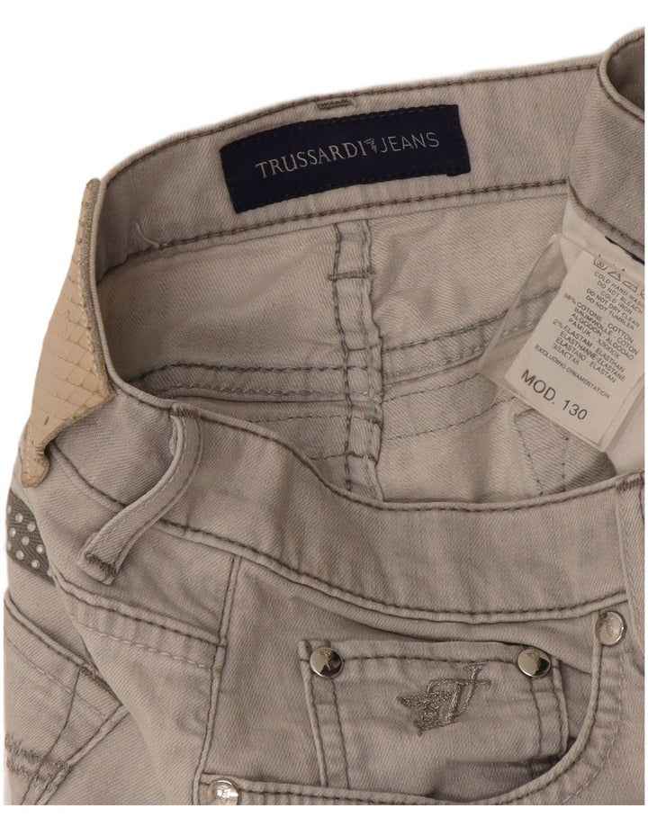 Jeans Dritti Donna Trussardi W30 L27 Cotone Grigio