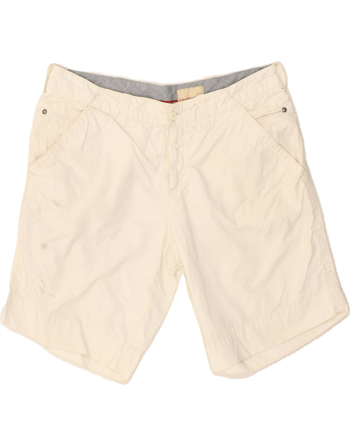CALVIN KLEIN Womens Chino Shorts W33 Medium White Cotton Vintage Calvin Klein and Second-Hand Calvin Klein from Messina Hembry 