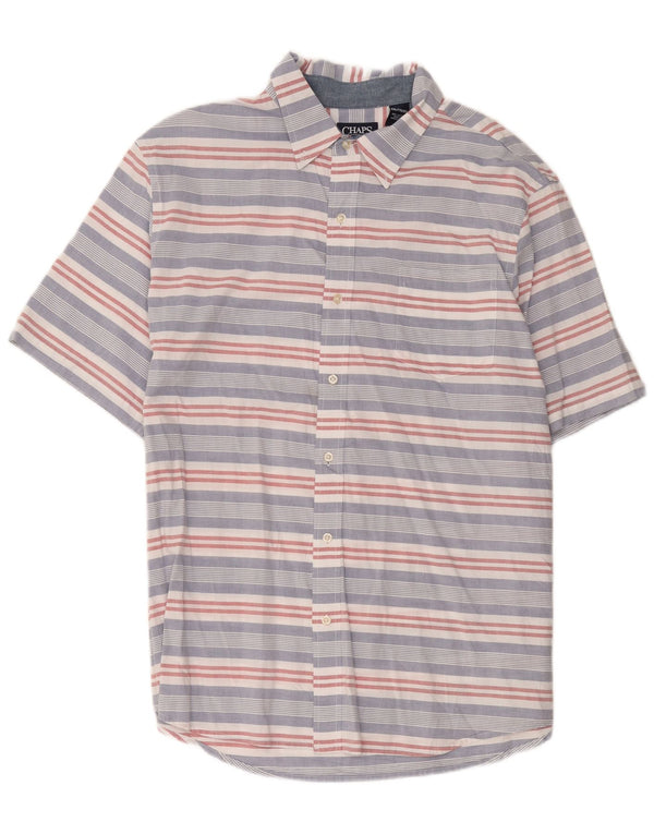 Camicia a maniche corte da uomo Chaps 2XL in cotone a righe multicolore