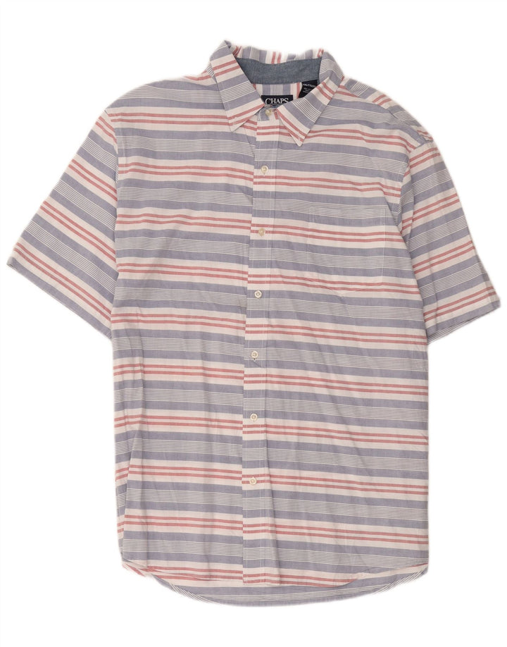Camicia a maniche corte da uomo Chaps 2XL in cotone a righe multicolore