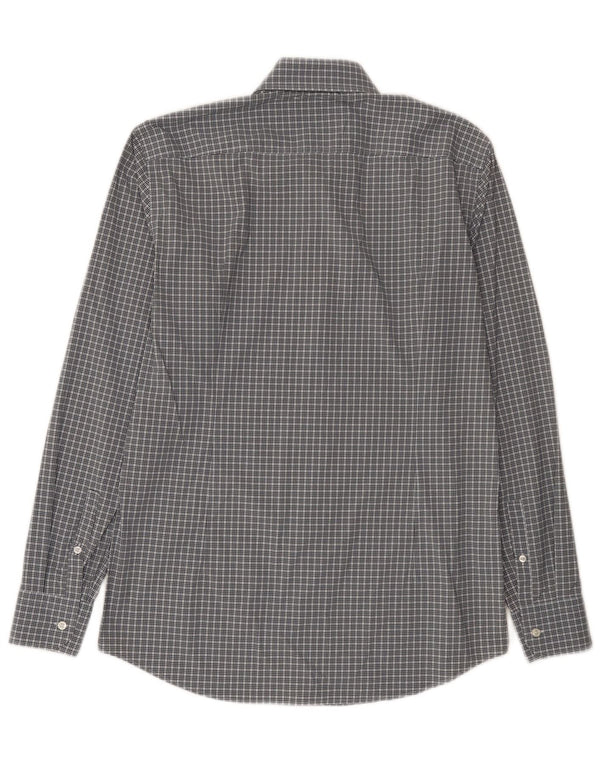 Camicia slim fit da uomo Hugo Boss taglia 40 15 3/4 poliammide a quadri blu medio