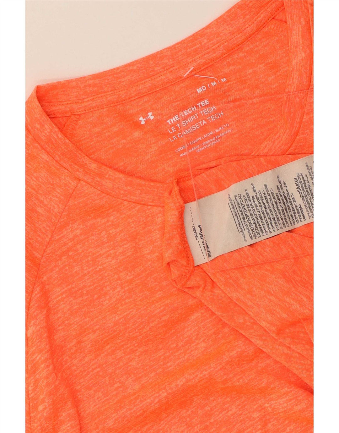 T-shirt da uomo Under Armour Top in poliestere mélange arancione medio