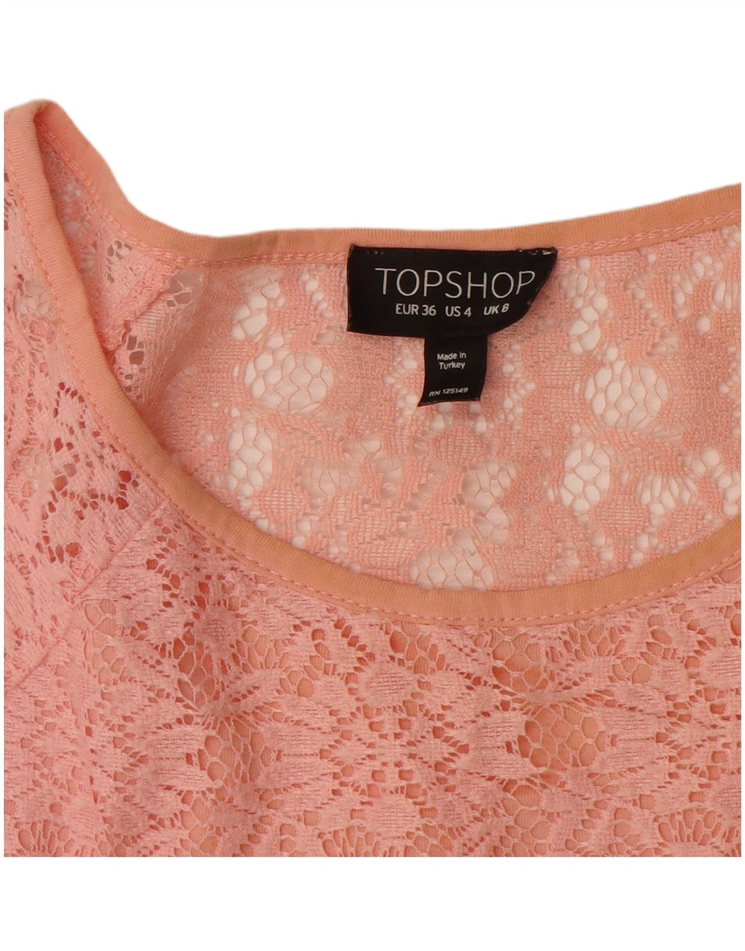 Topshop Camicetta in pizzo da donna Top UK 8 Piccolo poliestere floreale rosa