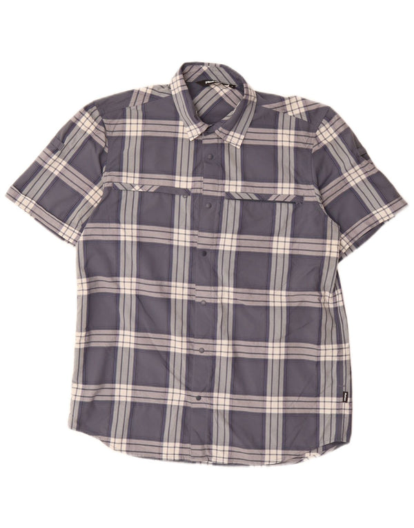Camicia a maniche corte da uomo Rohan a quadri piccoli blu in poliammide
