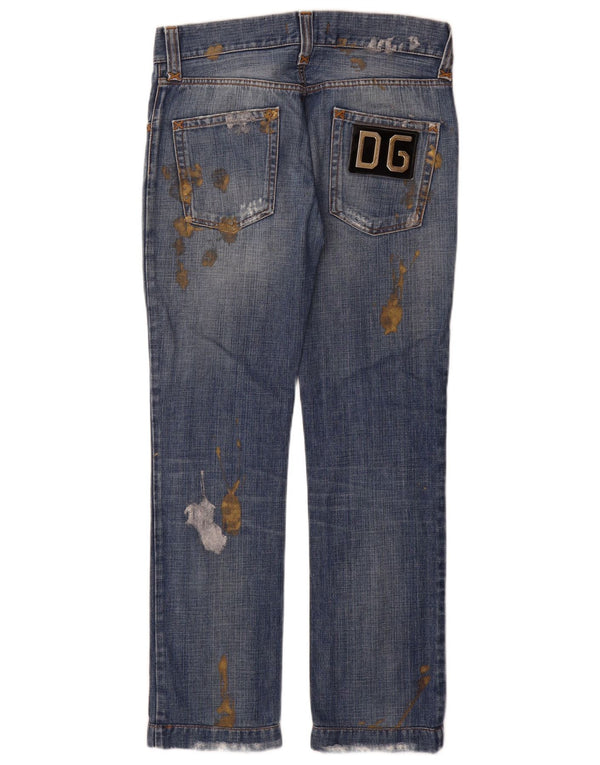 Jeans dritti da donna Dolce & Gabbana IT 46 Large W32 L32 Blu screziato