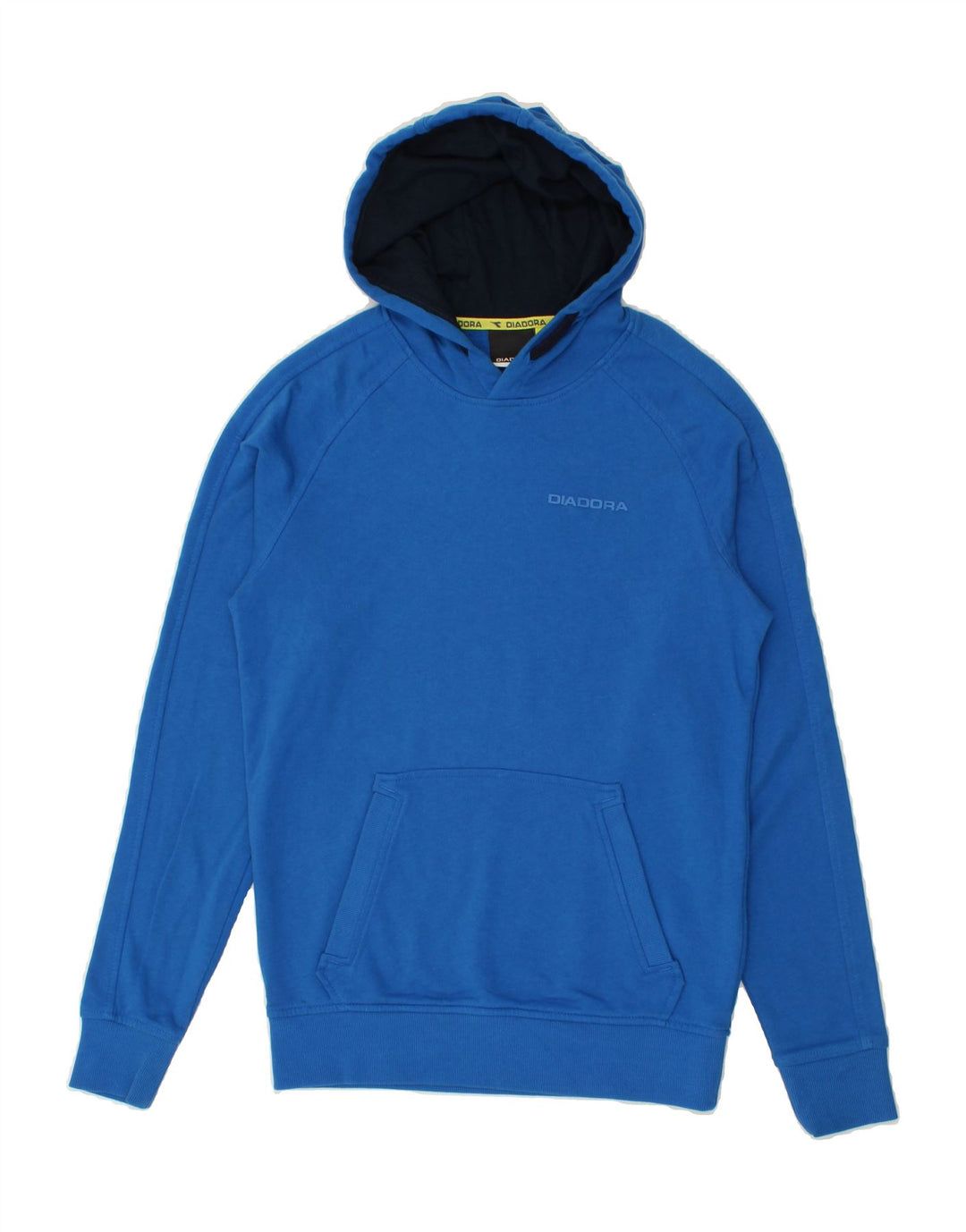 DIADORA Mens Hoodie Jumper Small Blue Cotton Vintage Diadora and Second-Hand Diadora from Messina Hembry 