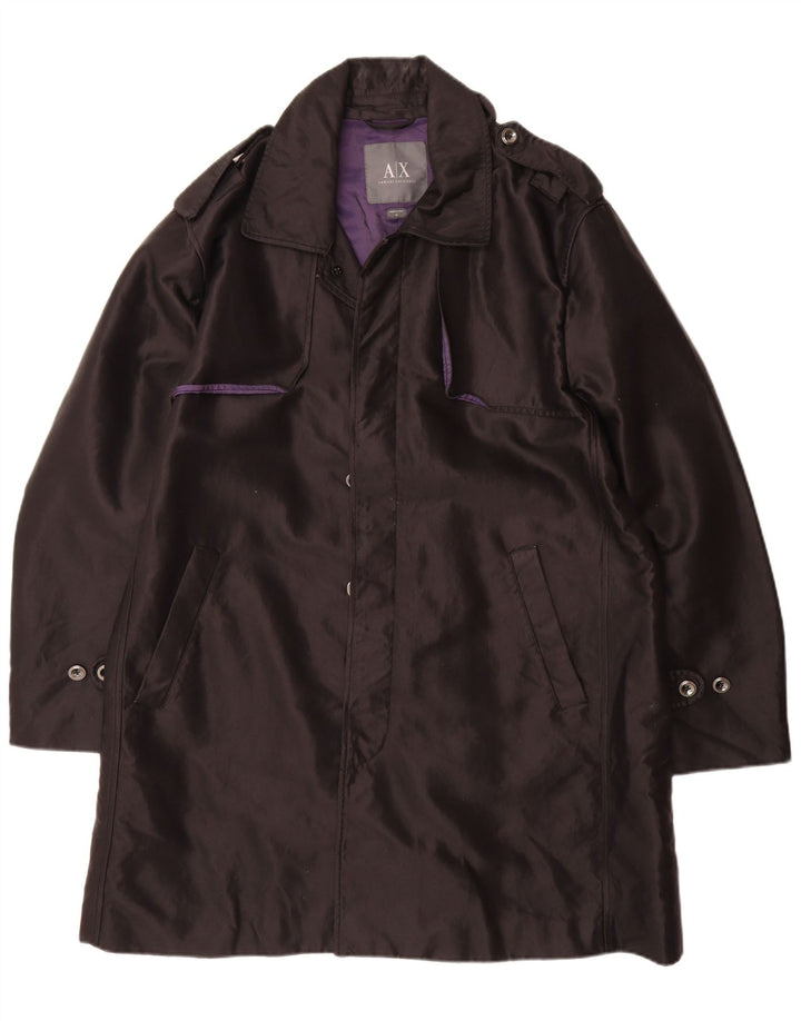 Trench da uomo Armani Exchange UK 42 XL cotone nero