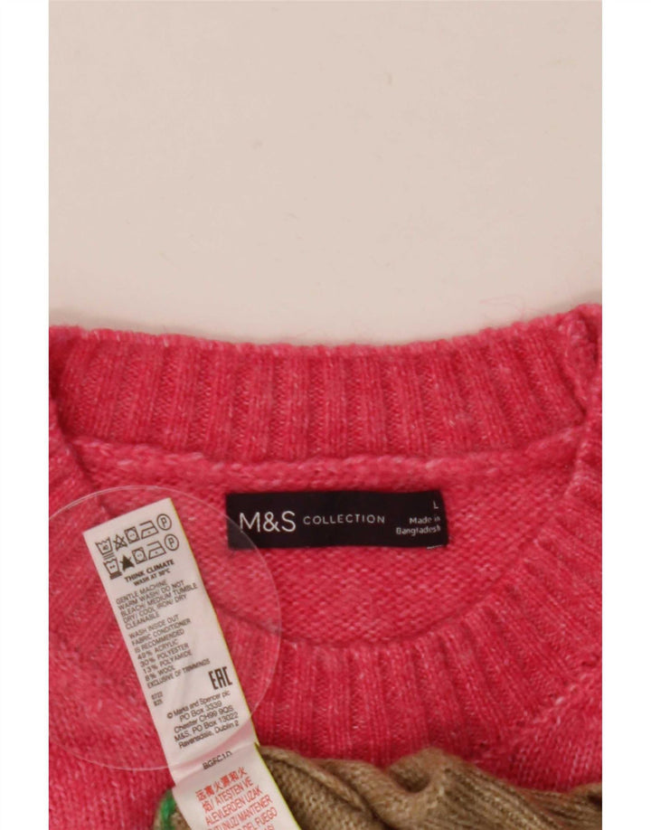 Maglione maglione girocollo da donna Marks & Spencer UK 16 grande multicolore
