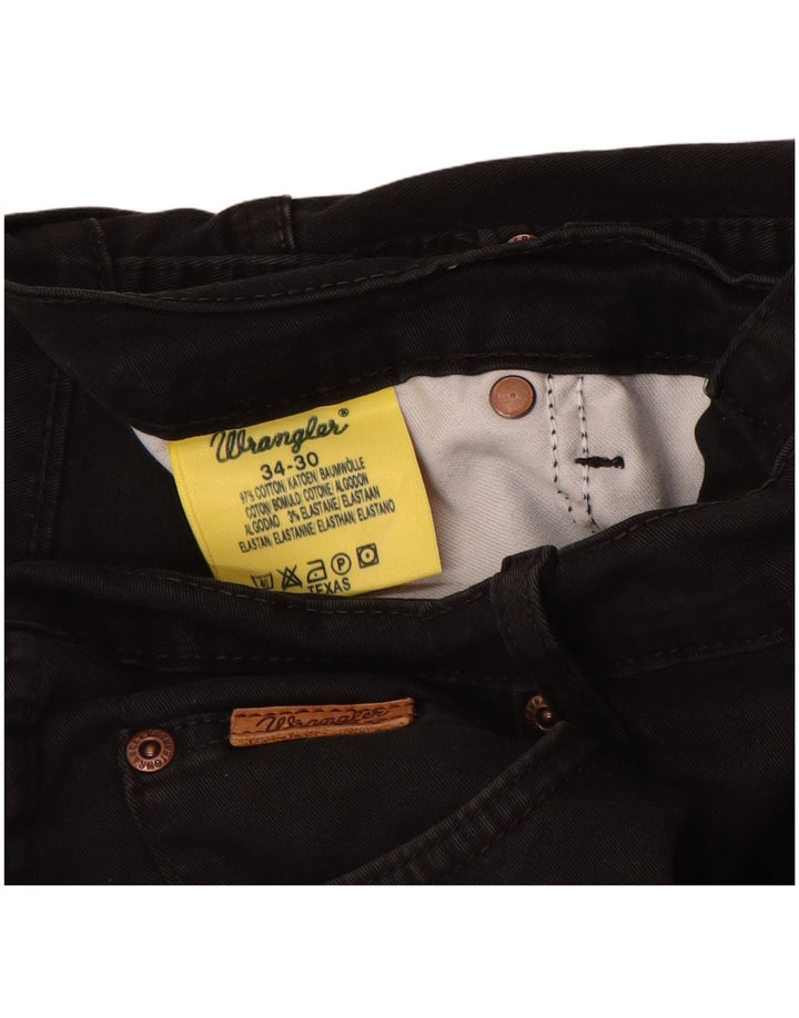Jeans dritti da uomo Wrangler Texas W34 L30 cotone nero