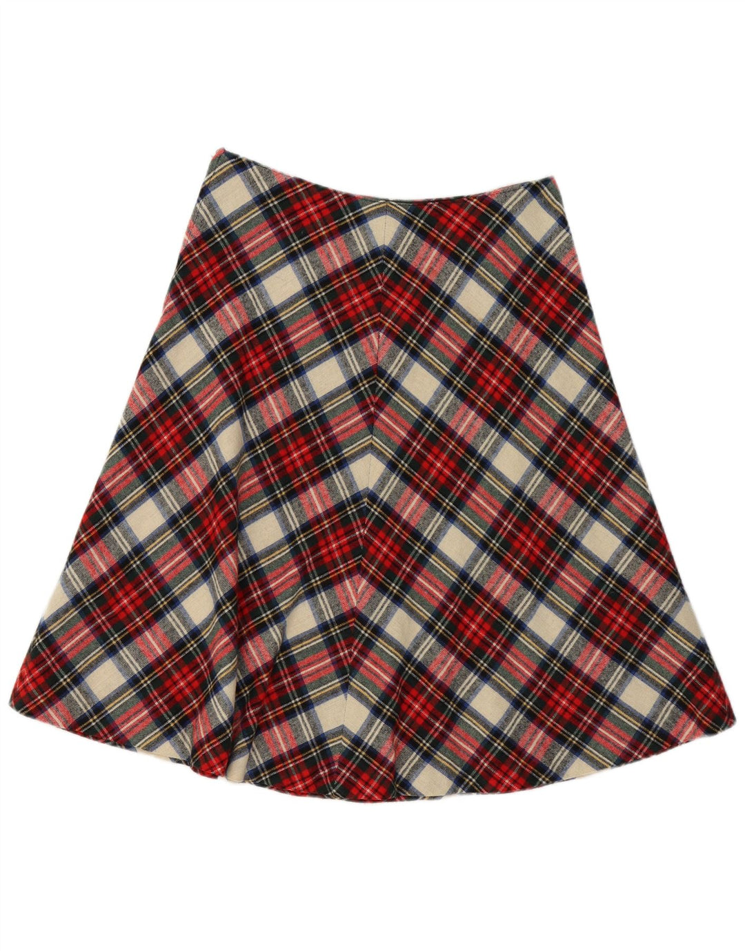 Gonna a trapezio da donna vintage W32 grande scozzese multicolore