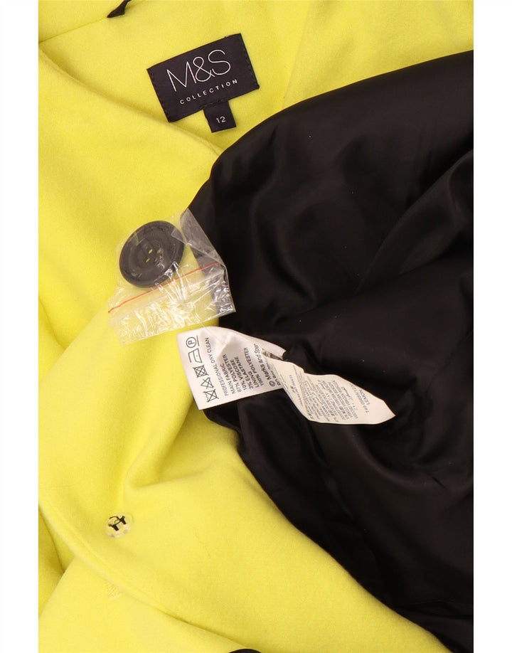 Giacca blazer lunga a 4 bottoni Marks & Spencer da donna UK 12 giallo medio