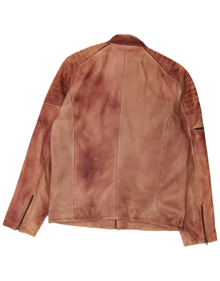 Giacca in pelle da uomo Blend UK 42 XL Pelle marrone