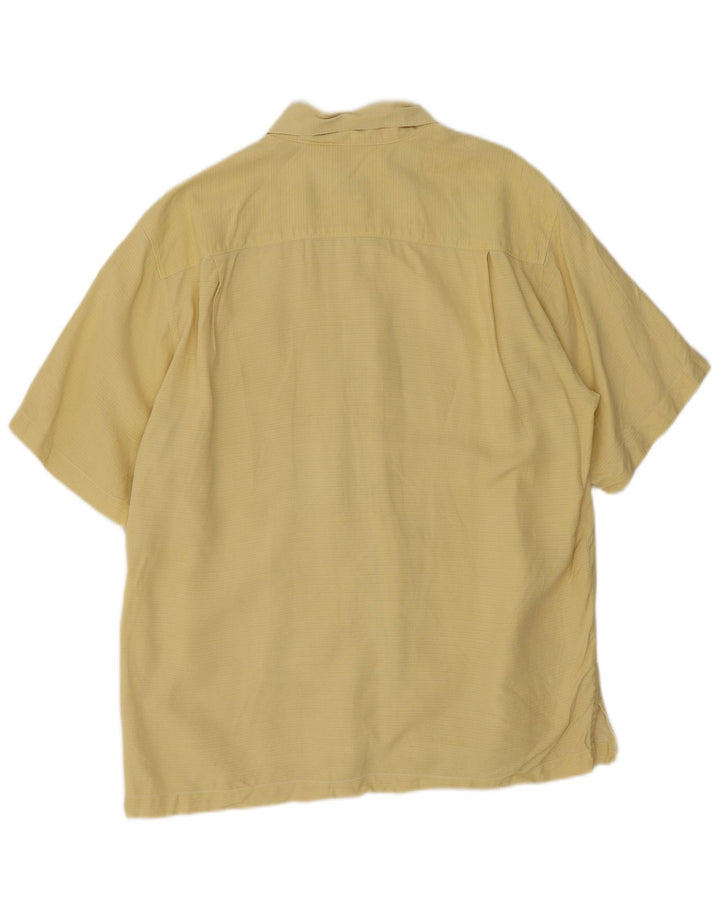 Camicia a maniche corte da uomo Tommy Bahama in seta floreale giallo medio