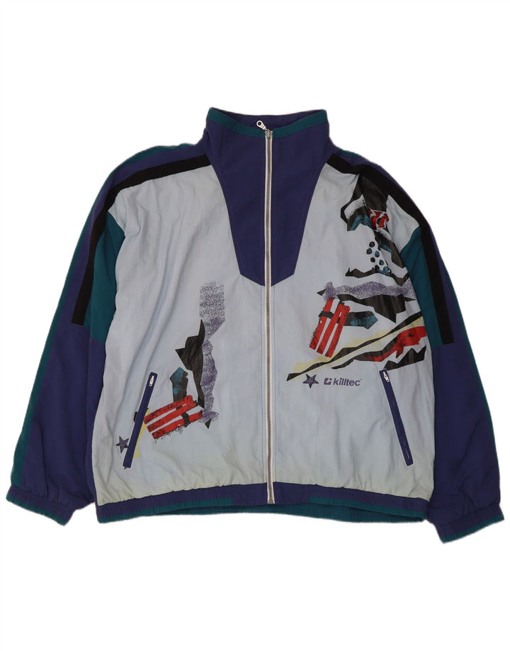 Tuta intera da uomo con grafica Killtec Large blu color block in poliammide