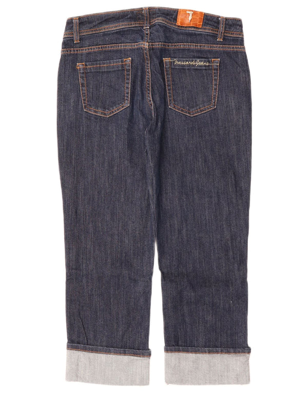 Jeans Capri Donna TRUSSARDI W29 L22 Blu Navy Cotone