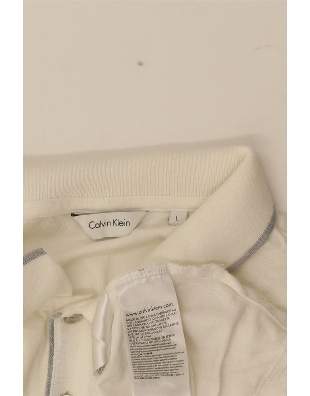 Polo da uomo Calvin Klein grande in cotone bianco
