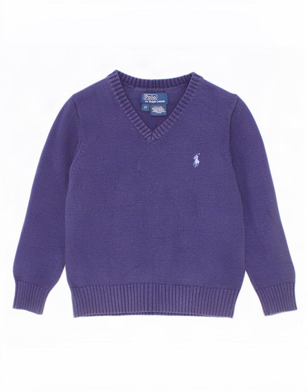 Polo Ralph Lauren Maglione da neonato con scollo a V 18-24 mesi Blu navy