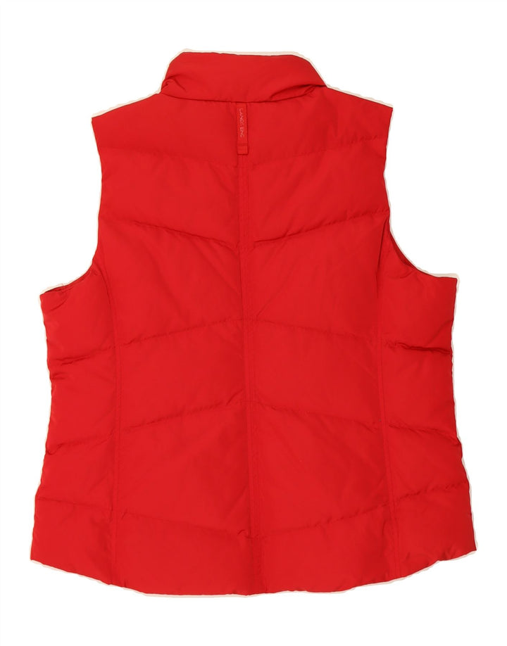 LANDS END Womens Padded Gilet UK 16 Large Red Polyester Vintage Lands End and Second-Hand Lands End from Messina Hembry 