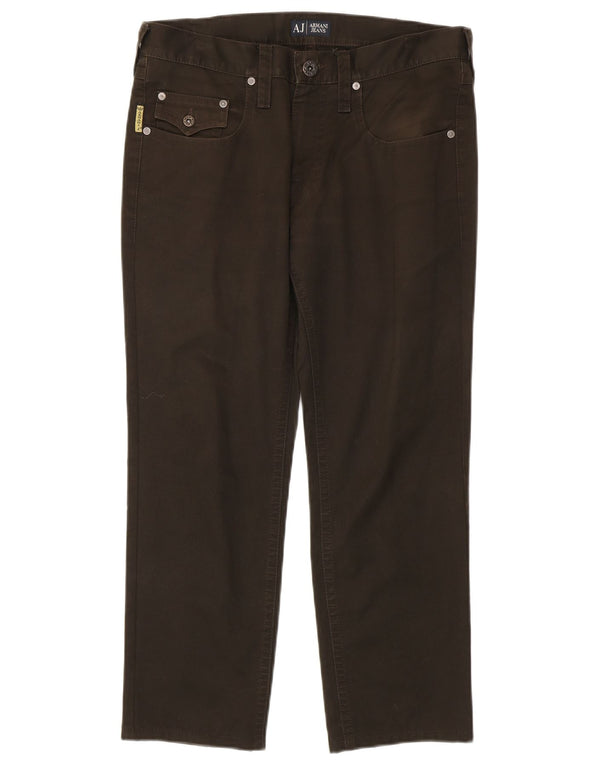 Pantaloni casual dritti da donna Armani W31 L26 cotone kaki