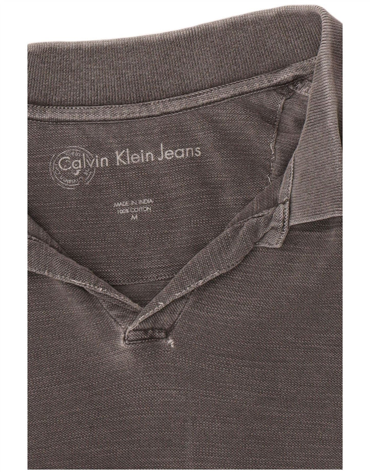 Polo da uomo Calvin Klein Jeans in cotone grigio medio